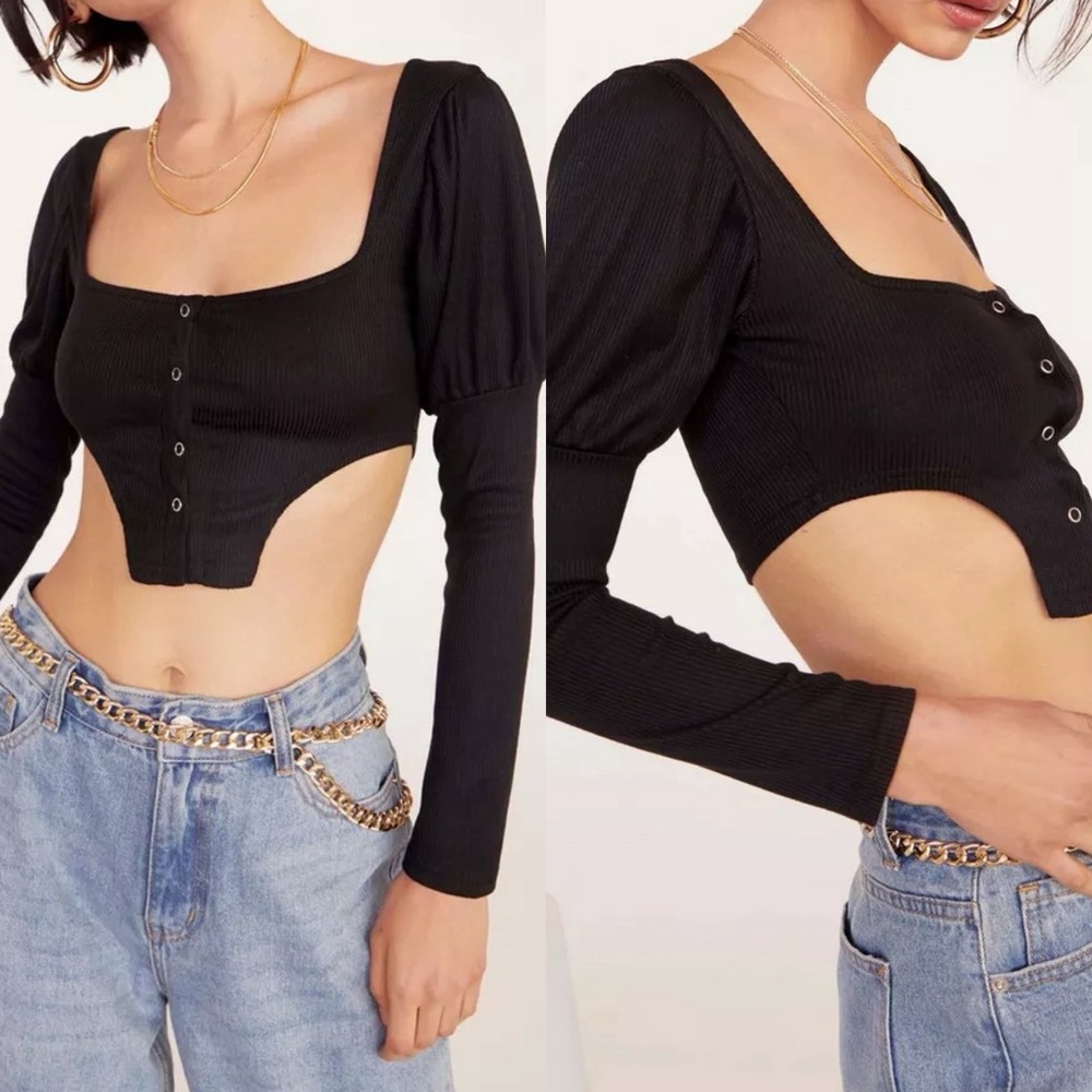 Nasty Gal - Be There Or Be Square Neck Ribbed Top